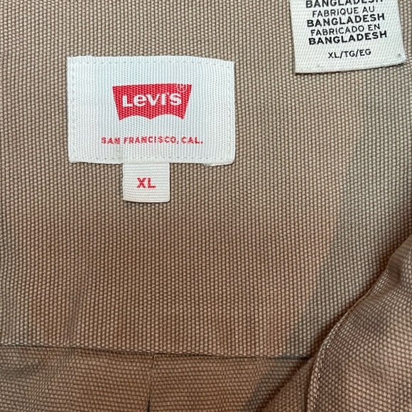 Levis  Long Sleeve Work Shirt Men's Size XL Tan Khaki Utility Shacket - Picture 3 of 12